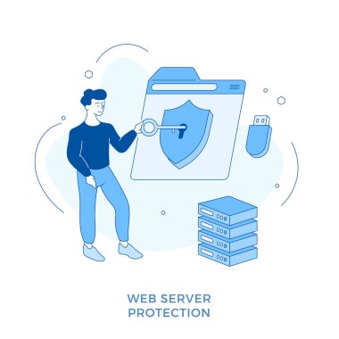 Doğrusal düz web sunucusu koruması. Ağ güvenliği. Veri koruması