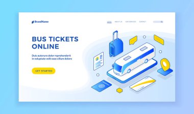 Otobüs biletleri satış servisi için web pankartı