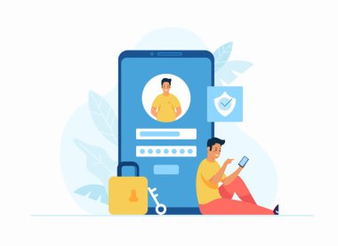 Çevrimiçi kayıt ve konsept düz vektör çizimi imzala