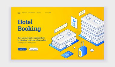 Otel rezervasyon servisi reklamı için web pankartı