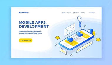 Mobil uygulamalar geliştirme servisi için web pankartı
