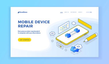 Mobil aygıt onarım servisi için web pankartı