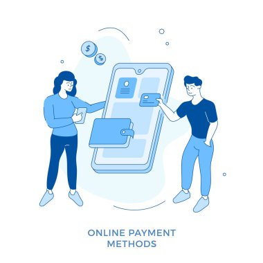 Doğrusal düz ödeme yöntemleri konsept vektör çizimi