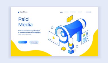 Web sitesindeki grafiksel 3D hoparlör ve sosyal medya simgeleri