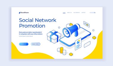 Sosyal ağ tanıtım kampanyası için web pankartı