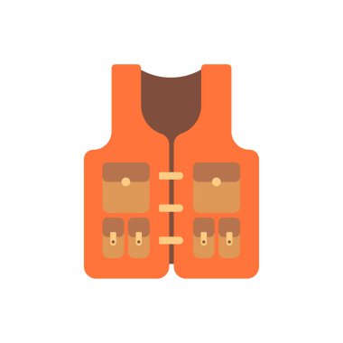 Turuncu can yeleği. Güvenli can yeleği. Düz vektör illüstrasyonu