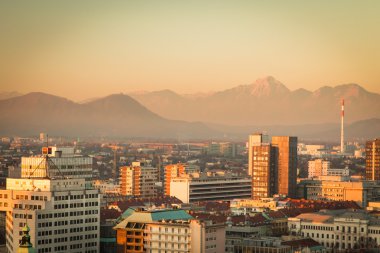 Ljubljana şehir on Sunset