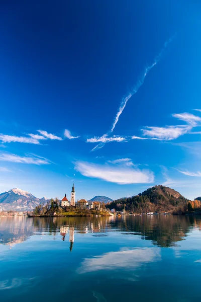 Bled Gölü sabah — Stok fotoğraf