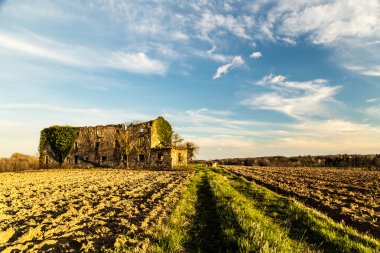 Kırsalda terk edilmiş bir çiftlik.