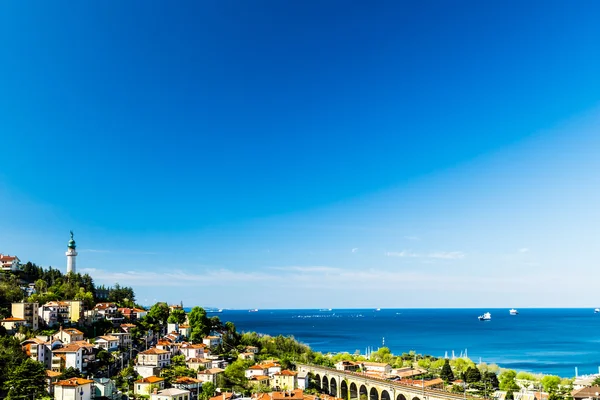 Old lighthouse in the bay of Trieste — Stock Photo, Image