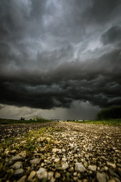 Sturm über den Feldern — Stockfoto