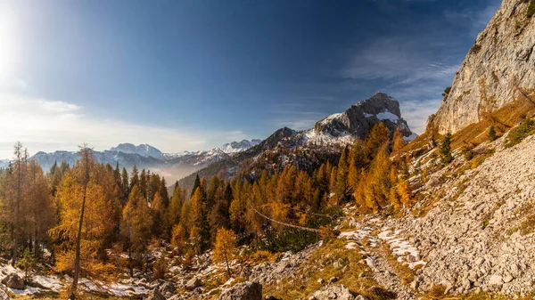 Outubro Trekking Nas Montanhas Val Pesarina Friuli Venezia Giulia — Fotografia de Stock