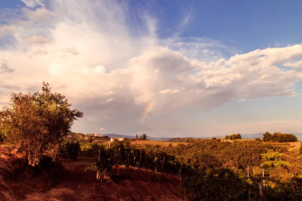 Puesta Sol Cerca Abadía Rosazzo Friuli Italia Día Verano —  Fotos de Stock