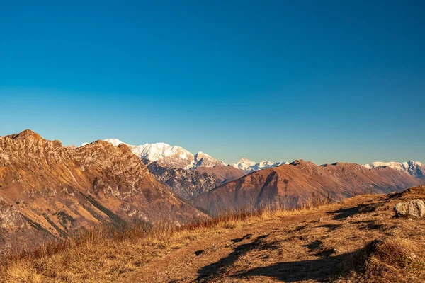 Zimowy Trekking Górach Friuli Wenecja Julijska Włochy — Zdjęcie stockowe