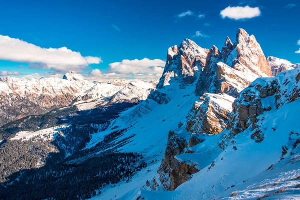 Die Wunderschönen Italienischen Dolomiten Einem Wintertag — Stockfoto