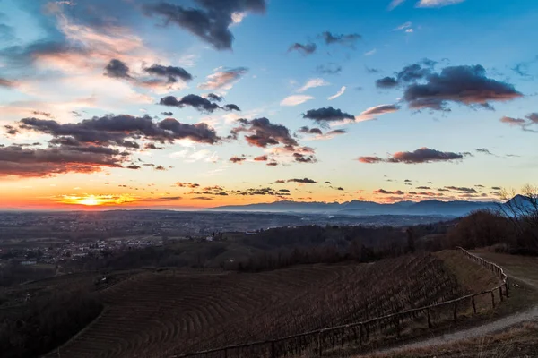 Savorgnano Friuli Venezia Giulia Talya Kış Günbatımı — Stok fotoğraf