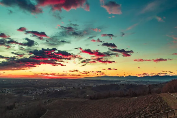 Savorgnano Friuli Venezia Giulia Talya Kış Günbatımı — Stok fotoğraf