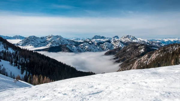 Julian Alper Efter Ett Stort Snöfall Udine Provinsen Regionen Friuli — Stockfoto