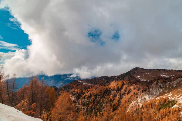 Trekking Oktober Den Bergen Von Forni Sopra Friaul Julisch Venetien — Stockfoto