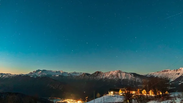 Starry Night Julian Alps Winter — Stock Photo, Image