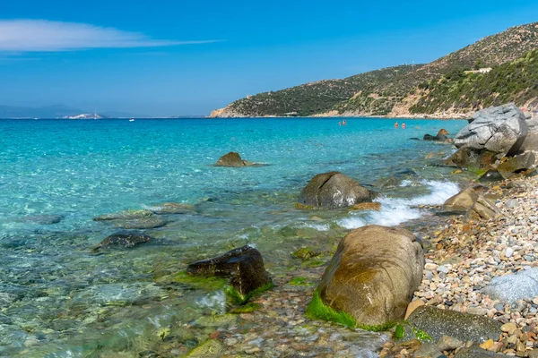 Dia Verão Mari Pintau Uma Bela Baía Sul Sardenha — Fotografia de Stock