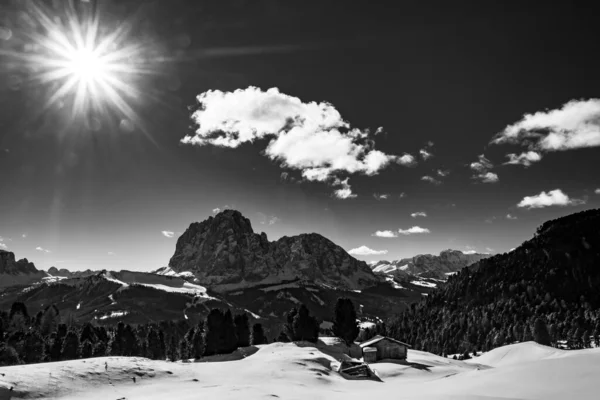 Krásné Italské Dolomity Zimním Dni — Stock fotografie