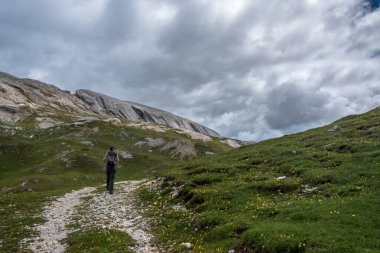 Güzel Dolomiti bir yaz gününde, Trentino-Alto Adige, İtalya
