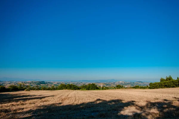 Sunrise Fields Marche Village Numana — Stock Photo, Image