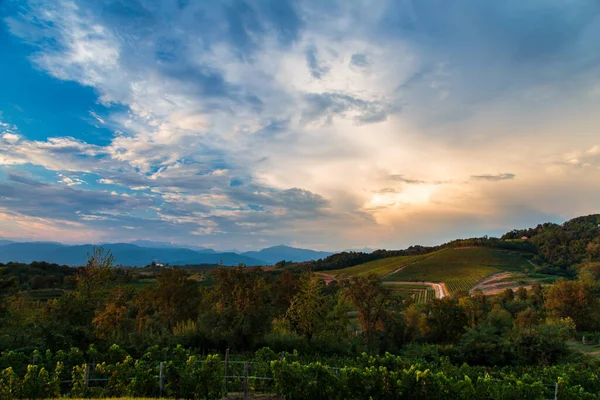 Zachód Słońca Pobliżu Opactwa Rosazzo Friuli Włochy Letni Dzień — Zdjęcie stockowe