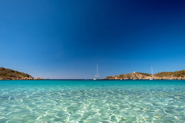 Летний День Пляже Турредда Красивая Песчаная Бухта Юге Сардинии — стоковое фото