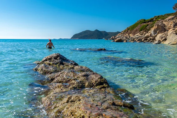 Dia Verão Cala Monte Turno Uma Bela Baía Sudeste Sardenha — Fotografia de Stock