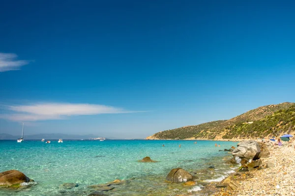 Letni Dzień Mari Pintau Pięknej Zatoce Południu Sardegny — Zdjęcie stockowe