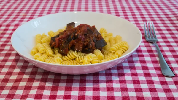 Pasta alla norma piatto — Foto Stock