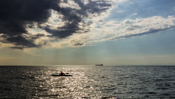 在意大利的海上皮划艇 — 图库照片