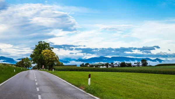 Vägen genom fälten — Stockfoto