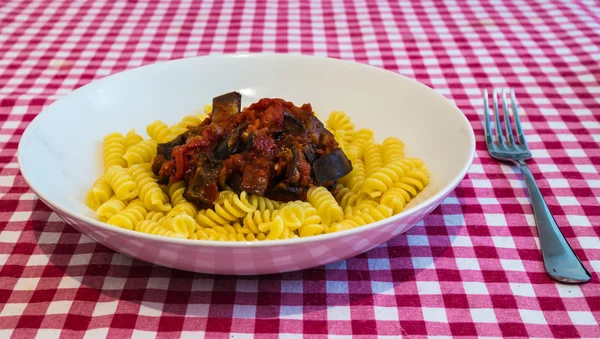 Pasta alla norma piatto — Foto Stock