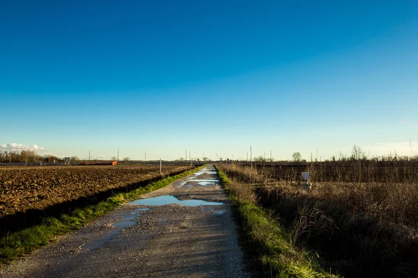 Plassen in de landweg — Stockfoto