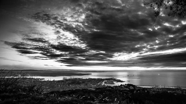 Noite na baía de Trieste — Fotografia de Stock