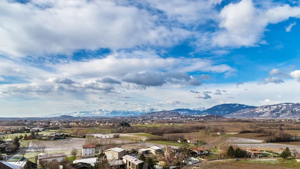 Italian fields with snow — Stock Photo, Image