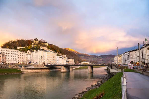 Salzburg with Salzach river — Stock Photo, Image