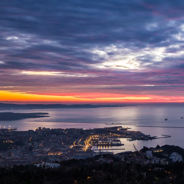 Soirée dans la baie de Trieste — Photo