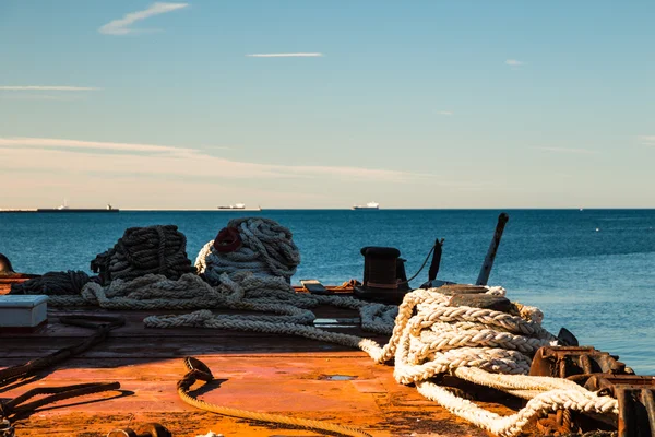 Nautisk utrustning i hamnen i Trieste — Stockfoto