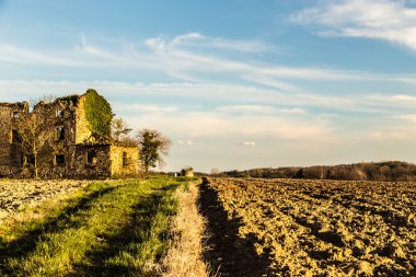 Kırsalda terk edilmiş bir çiftlik.