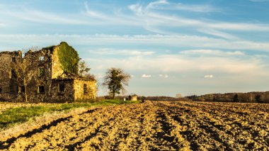 Kırsalda terk edilmiş bir çiftlik.