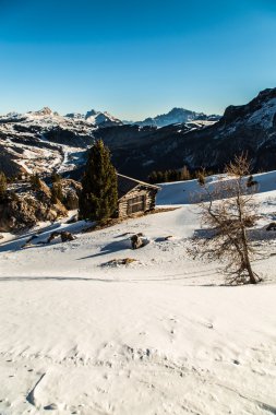 bir kış günü Alpine hut