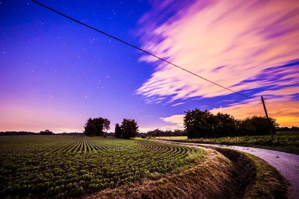 Nacht auf den Feldern — Stockfoto