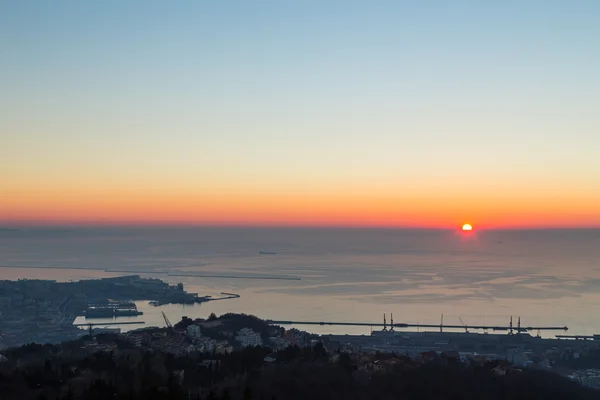 Noche en la bahía de Trieste — Foto de Stock