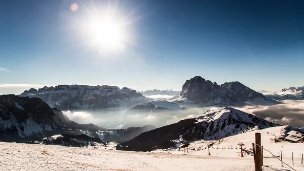 이탈리아 돌로미티 스키 시즌 준비 — 스톡 사진