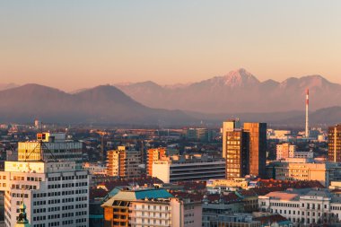 Ljubljana şehir on Sunset