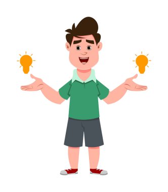 Fikir tabelası tutan sevimli çocuk.